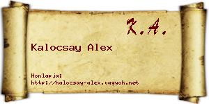 Kalocsay Alex névjegykártya