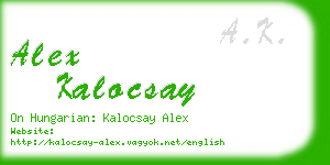 alex kalocsay business card